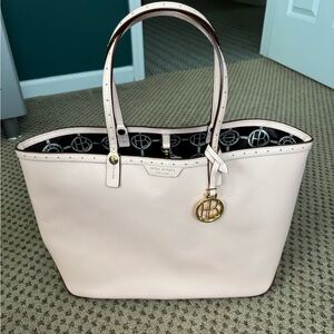 Henri Bendel Pink Tote Bag with Gold Charm